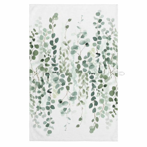 Eucalyptus Leaf Sage Green 1 Pack Kitchen Towel, Water Absorbent Dish Towel, Spring Weeping Leaves Botanical Decorative Hand Towels - Quick Drying Cloth for Cooking Baking, 18x28 Inch