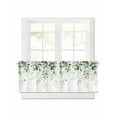 thumbnail image 1 of Eucalyptus Leaf Short Blackout Curtains 24 Inch Long Watercolor Green Plant Farm Rod Pocket Kitchen Curtains, 2 Panels Thermal Insulated Room Darkening Drapes for Bedroom, 30"W x 24"L, 1 of 5