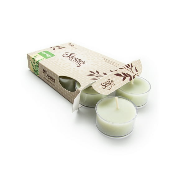 Eucalyptus Leaf Tealight Candles - Highly Scented with Essential & Natural Oils - 6 Green Premium Scented Tea Lights - Essential & Natural Oils - Shortie's Candle Company