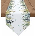 thumbnail image 1 of Eucalyptus Leaf Triangle Table Runners Long Dresser Scarves Table Decoration for Wedding Party/Graduation Ceremony/Banquet Multicolored Spring Botanical Herb, 1 of 7