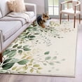 thumbnail image 1 of Eucalyptus Leaf Washable Area Rug 4x6 Country Plant Linen Texture Low-Profile Large Area Rugs with Non Slip Backing Indoor Floor Carpet for Entrance Living Room Bedroom Home Office, 1 of 9