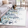 thumbnail image 1 of Eucalyptus Leaf Washable Area Rugs 3'x5', Blue Green Leaves Branch Abstract Art Low Pile Throw Living Room Rug Non-Slip Sturdy Edge Binding Carpet for Indoor Entryway Bedside Kitchen, 1 of 9