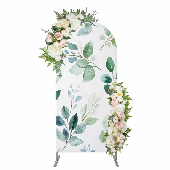 Eucalyptus Leaves Arch Backdrop Cover, Spandex Fitted Wedding Arch ...