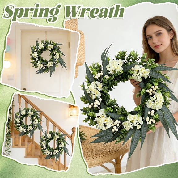 Eucalyptus Leaves, Artificial LeavesforDecoration, 22 In, Green Wreath, Sage Green Home Decor, Wedding DecorationsforCeremony, Summer Decorations, White Decor, 1 Pc