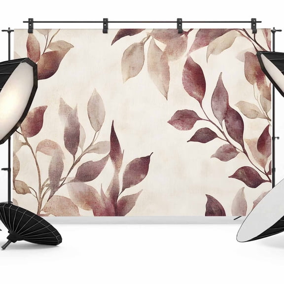 Eucalyptus Leaves Backdrop for Photoshoot,Photography Photo Studio Background Wall Backdrop,Brown Spring Botanical Aesthetic Back Drop Banner Panel for Portraits Wedding Party Live Streaming 10x8Ft