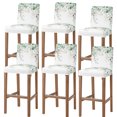 thumbnail image 1 of Eucalyptus Leaves Bar Stool Cover Set of 6, Spring Botanical Pastoral Watercolor Stretch Bar Chair Cover, Removable Washable Pub Counter Stool Chair Slipcover for Kitchen Dining Room Pub Cafe, 1 of 9