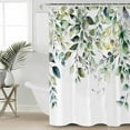 thumbnail image 1 of Eucalyptus Leaves Bathroom Curtain 72 Inch Shower Curtain with Hooks, Watercolor Weeping Teal Botanical Waterproof Polyester Bath Curtain Washable Bathtub Curtain 60''x 72'', 1 of 6