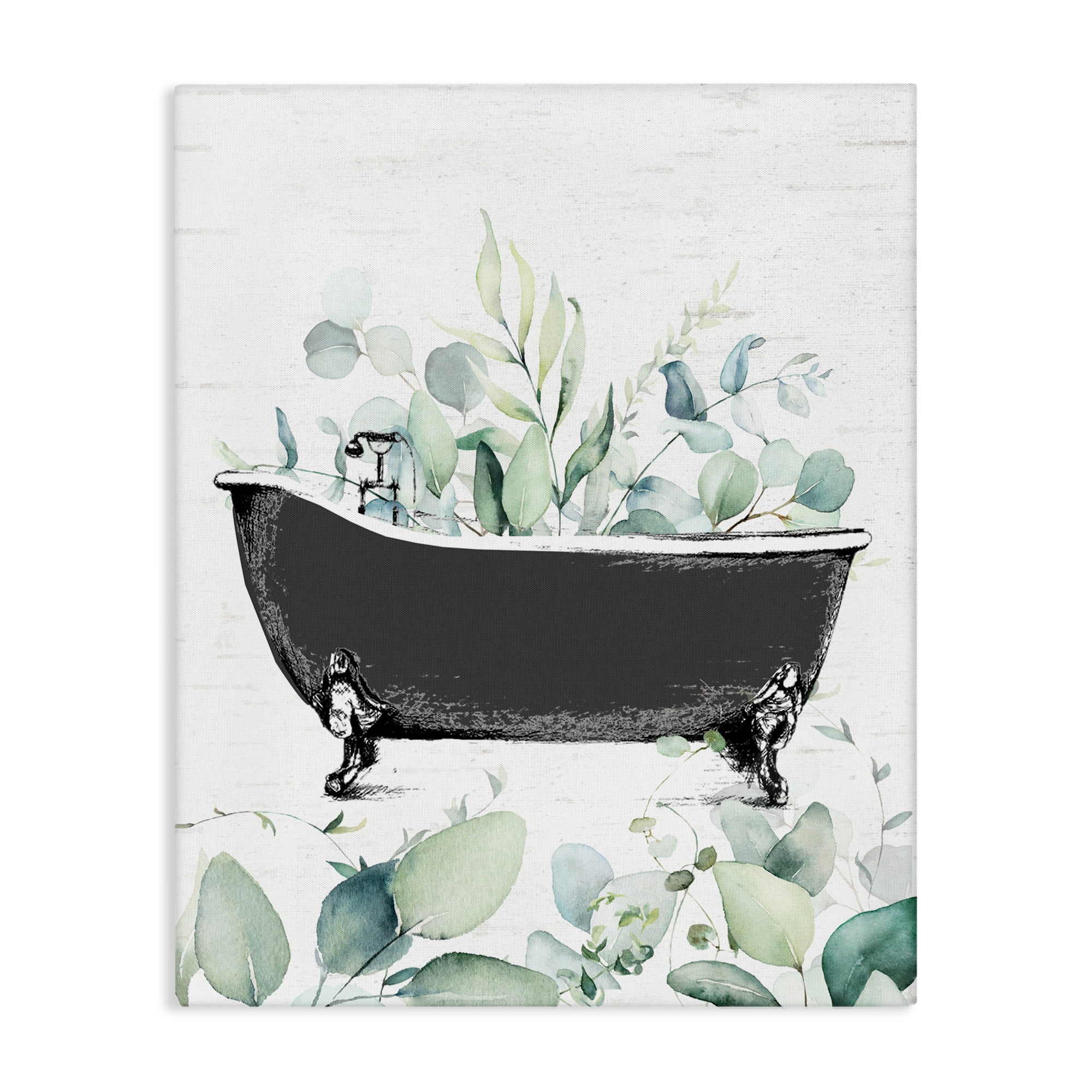 Eucalyptus Leaves Bathtub Canvas Wall Art, design by Lettered and Lined