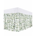 thumbnail image 1 of Eucalyptus Leaves Bed Skirt Queen Size 16" Drop Watercolor Leaf Summer Green Plant Ruffled Wrap Around Bed Skirts Adjustable Elastic Bedskirt Dust Ruffle for Queen Size Bed, 1 of 7