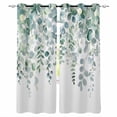 thumbnail image 1 of Eucalyptus Leaves Blackout Curtains 63 Inches Long for Bedroom, Teal Botanical Summer Weeping Thermal Insulated Room Darkening Black Out Window Curtain Panels Grommet Drapes for Living Room, 1 of 8