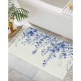 thumbnail image 1 of Eucalyptus Leaves Blue Bath Rug 2x3ft Woven Bathroom Entryway Runner Rug,Watercolor Spring Botanical Washable Living Room Hallway Bedroom Kitchen Carpet with Tassels,Indoor Outdoor Throw Doormat, 1 of 5
