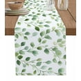 thumbnail image 1 of Eucalyptus Leaves Burlap Cotton Table Runner 18x72 Inches Long, Watercolor Minimalist Sprigs Farmhouse Table Runners, Outdoor Dining Tablecloths Decor for Baby Shower/Party/Wedding, 1 of 6
