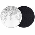 thumbnail image 1 of Eucalyptus Leaves Coasters Set of 2, Absorbent Coasters for Drinks, Grey Summer Botanical Weeping Coaster for Desk Coffee Table Protection, Home Decor House Warming Gifts 4", 1 of 8