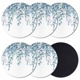 thumbnail image 1 of Eucalyptus Leaves Coasters Set of 6, Absorbent Coasters for Drinks, Light Blue Summer Botanical Weeping Coaster for Desk Coffee Table Protection, Home Decor House Warming Gifts 4", 1 of 8