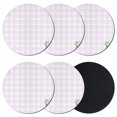 thumbnail image 1 of Eucalyptus Leaves Coasters Set of 6, Absorbent Coasters for Drinks, Pink Plaid Summer Botanical Coaster for Desk Coffee Table Protection, Home Decor House Warming Gifts 4", 1 of 8