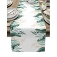 thumbnail image 1 of Eucalyptus Leaves Cotton Hemp Bottom Table Runner Wedding Table Decoration Kitchen Tablecloth Coasters Table Mat Table Runners, 1 of 5