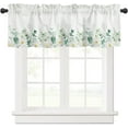 thumbnail image 1 of Eucalyptus Leaves Curtain Valance, Summer Watercolor Green Leaf Flower Short Rod Pocket Window Treatment for Living Room, Bedroom, Kitchen, Bathroom, 1 Panel, 54" W x 18" L, 1 of 5