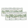 thumbnail image 1 of Eucalyptus Leaves Curtain Valances for Windows, Kitchen Valance Window Treatments Panel 2 Pack, Sage Green Plaid Watercolor Rod Pocket Short Curtains for Bathroom Bedroom 42 x 12 Inch, 1 of 8
