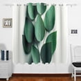 thumbnail image 1 of Eucalyptus Leaves Curtains Grommet Black Out 63 Inch Length Curtain Drapes for Bedroom Living Room 2 panels set, 1 of 5