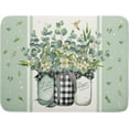 thumbnail image 1 of Eucalyptus Leaves Dish Drying Mat for Countertop 18x24 Inches, Green Leaf Vases Flowers Absorbent Microfiber Drainer Rack Pads Fast Dry Dishes Mats Kitchen Accessories, 1 of 6