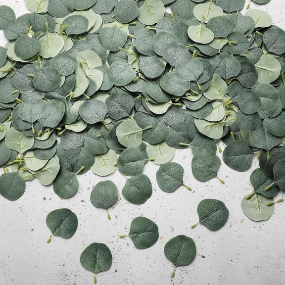 Eucalyptus Leaves, Fake Eucalyptus Petals Boho Wedding Table Decor Loose Greenery Confetti for Wedding Engagement Party Decoration, DIY, Table, Cake(Green)