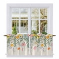 thumbnail image 1 of Eucalyptus Leaves Floral Tier Curtains 24 Inch Length, Spring Rustic Botanical Flowers Cafe Short Curtains for Bathroom Over Sink, Small Kitchen Curtain Light Filtering Drapes 2 Panels 27.5"Wx24"L, 1 of 8