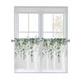 thumbnail image 1 of Eucalyptus Leaves Half Window Curtain 36 Inches Long, Spring Farmhouse Retro Botanical Window Treatment Curtain Drapes, Small Tier Curtains for Bathroom Over Sink, 27.5"x36", 2 Panels, 1 of 7
