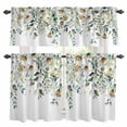thumbnail image 1 of Eucalyptus Leaves Kitchen Curtains Sets for Windows 36 Inch Length, White Daisy Spring Floral Summer Botancial Rod Pocket Window Treatments Tier Curtains and Valances Set for Bedroom/Bathroom, 1 of 8