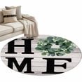 thumbnail image 1 of Eucalyptus Leaves Large Area Rugs for Bedroom Living Room, Soft Non Slip Carpet Bedside Rug, Rustic Botanical Plants Text Wood Grain Round Floor Cover Kitchen Accent Rug 3.3' for Dining Room/Office, 1 of 9