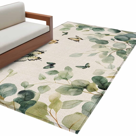 Eucalyptus Leaves Large Area Rugs for Bedroom Living Room, Soft Non ...