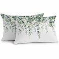 thumbnail image 1 of Eucalyptus Leaves Lumbar Pillow Covers 20x12 Inch Set of 2, Spring Farmhouse Retro Botanical Waterproof Outdoor Pillow Covers, Decorative Cushion Pillowcases for Couch, Sofa, Bed, Garden, Patio, 1 of 9