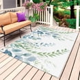 thumbnail image 1 of Eucalyptus Leaves Outdoor Rug for Patio/Deck/Porch, Non-Slip Large Area Rug 6 x 9 Ft, Teal Botanical Pastoral Summer Indoor Outdoor Rugs Washable Area Rugs, Reversible Camping Rug Carpet Runner, 1 of 8