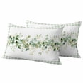 thumbnail image 1 of Eucalyptus Leaves Outdoor Waterproof Pillow Covers, Sage Green Plaid Watercolor Decorative Rectangle Throw Pillowcase Sofa Cushion Sham for Patio/Couch/Chair, 20"x12" 2 Pack, 1 of 8