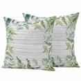 thumbnail image 1 of Eucalyptus Leaves Outdoor Waterproof Pillow Covers, Summer Pastoral Botanical Gray Wooden Decorative Square Throw Pillowcase Sofa Cushion Sham for Patio/Couch/Chair, 18"x18" 2 Pack, 1 of 8