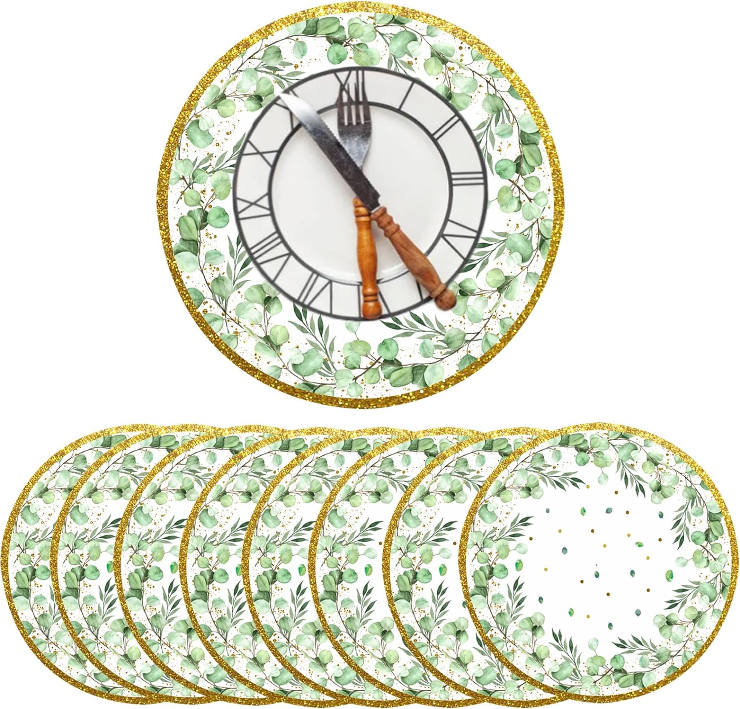 Eucalyptus Leaves Paper Placemats Sage Green Disposable Placemat