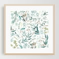 thumbnail image 1 of Eucalyptus Leaves Pattern - Illustration Botanical Floral Nature Oak Framed Wall Art Print 8 x 8 inches, 1 of 8