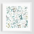 thumbnail image 1 of Eucalyptus Leaves Pattern - Illustration Botanical Floral Nature White Framed Wall Art Print 8 x 8 inches, 1 of 3