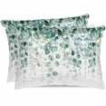 thumbnail image 1 of Eucalyptus Leaves Pillow Cases King Size Set of 2, Smooth Satin Pillowcase for Hair and Skin, Green Botanical Summer Spring Leaves Decorative Cooling Bed Pillow Covers with Zipper, 20x36 Inches, 1 of 5