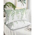 thumbnail image 1 of Eucalyptus Leaves Pillow Cases Standard Size Set of 2 - Microfiber Bed Throw Pillow Covers, Green Summer Botanical Weeping Decorative Lumbar Pillow Cover with Envelope Closure for Sofa/Travel 20"x26", 1 of 6