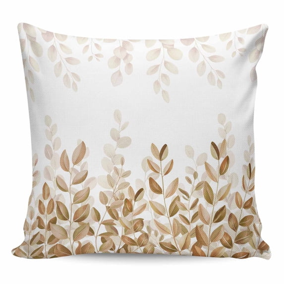 Eucalyptus Leaves Pillow Covers 16x16 Inch Decorative Throw Pillow Cover, Spring Plants Country Yellow Sofa Pillowcases Accent Cushion Case Home Decor Bedroom Living Room