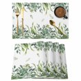 thumbnail image 1 of Eucalyptus Leaves Placemats Set of 4, Rustic Green Plants Botanical Placemats for Dining Table, Place Mats for Kitchen Tabletop, Waterproof Wipeable Dining Table Mats Set, 1 of 9