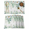 thumbnail image 1 of Eucalyptus Leaves Placemats Set of 6, Spring Daily Flowers Plants Gray Plaid Placemats for Dining Table, Place Mats for Kitchen Tabletop, Waterproof Wipeable Dining Table Mats Set, 1 of 9
