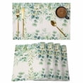 thumbnail image 1 of Eucalyptus Leaves Placemats Set of 8, Sage Green Summer Botanical Placemats for Dining Table, Place Mats for Kitchen Tabletop, Waterproof Wipeable Dining Table Mats Set, 1 of 9