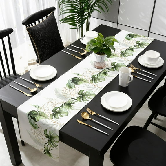 Eucalyptus Leaves Plant Table Runner Luxury Home Dining Table Coffee Table Holiday Wedding Decoration Party Dinner Table Runner