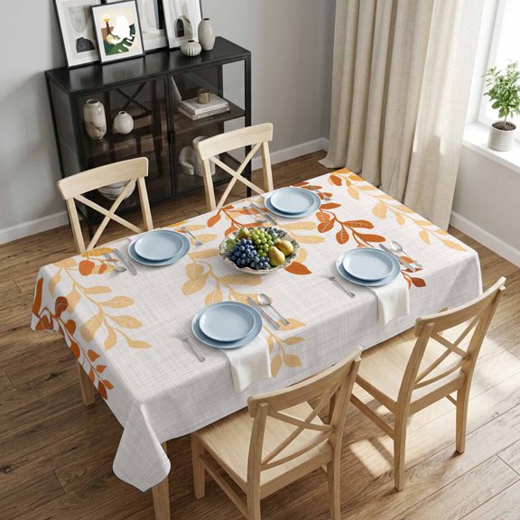 Eucalyptus Leaves Rectangle Tablecloth 52x70 Inch Nature Plant Branch Waterproof Polyester Tablecloth for Dining Table, Washable Table Cover for Kitchen Dining Room Wedding Decoration,Stain Resistant