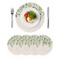 thumbnail image 1 of Eucalyptus Leaves Round 13 Inch Placemats Set of 4, Sage Green Spring Botanical Rustic HeatResistant Non Slip Place Mats for Dining Table, Wipeable Braided Kitchen Table Mats for Housewarming, 1 of 9