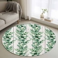 thumbnail image 1 of Eucalyptus Leaves Round Area Rugs 3 ft, Summer Spring Plant Wood Grain Washable Small Area Rug with Non-Slip Sturdy Edge Binding Round Front Door Mat Floor Carpet for Entryway, 1 of 9