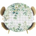 thumbnail image 1 of Eucalyptus Leaves Round Tablecloth, Fitted Table Cover with Elastic for 45"-54" Round Tables, Summer Botanical Table Cloth Outdoor Indoor Dinning Party Waterproof Tablecloths, 1 of 7