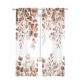 thumbnail image 1 of Eucalyptus Leaves Sheer Curtains 84 Inch Length 2 Panels Set for Living Room/Bedroom, Grey Pink Summer Botanical Watercolor Weeping Kitchen Curtains Grommet Curtains Window Treatments 42"x84"x2, 1 of 7
