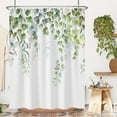 thumbnail image 1 of Eucalyptus Leaves Shower Curtain,Sage Green Blue Leaves Tree Shower Curtain Set for Bathroom,Nature Plants Branch Fabric Bath Curtain with Hooks, 72x84in, 1 of 5